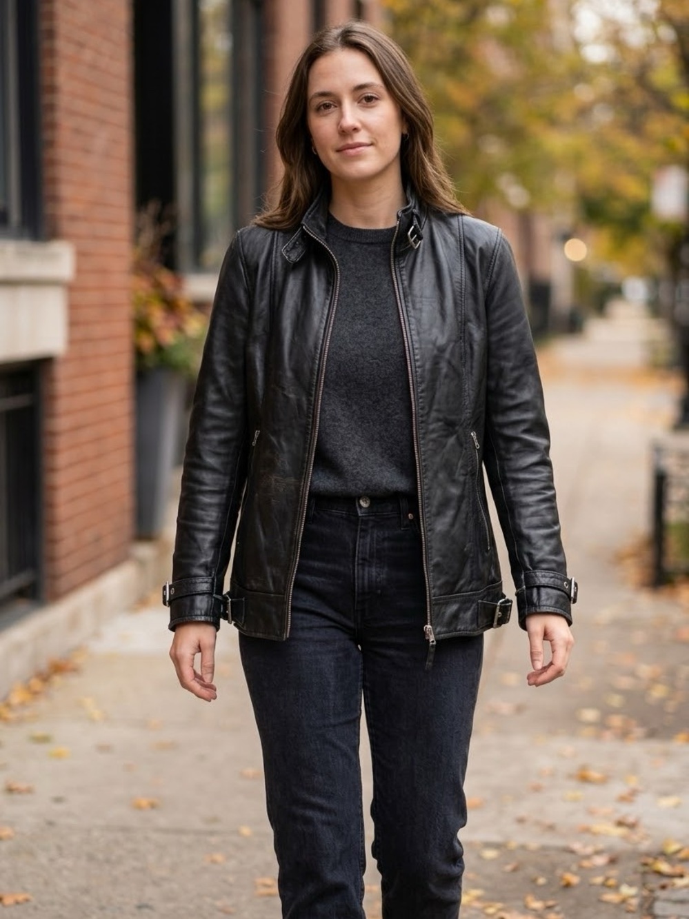 Custom Made Leather Biker Jacket